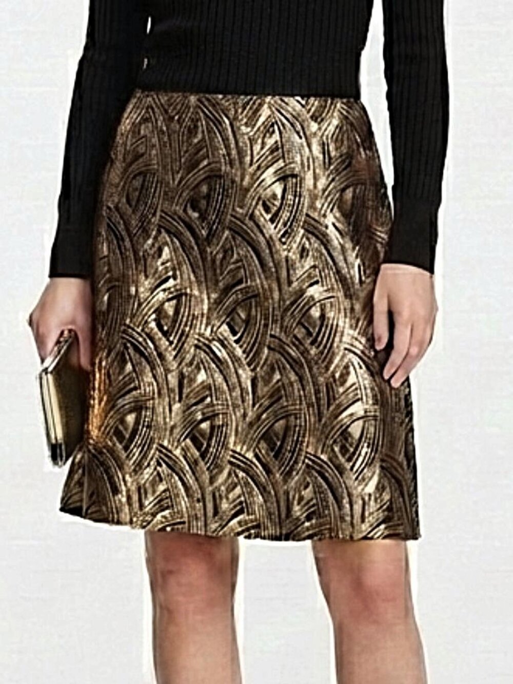 Mister Leonard Vintage Metallic/Velvet Pencil Skirt- Sz. Sm